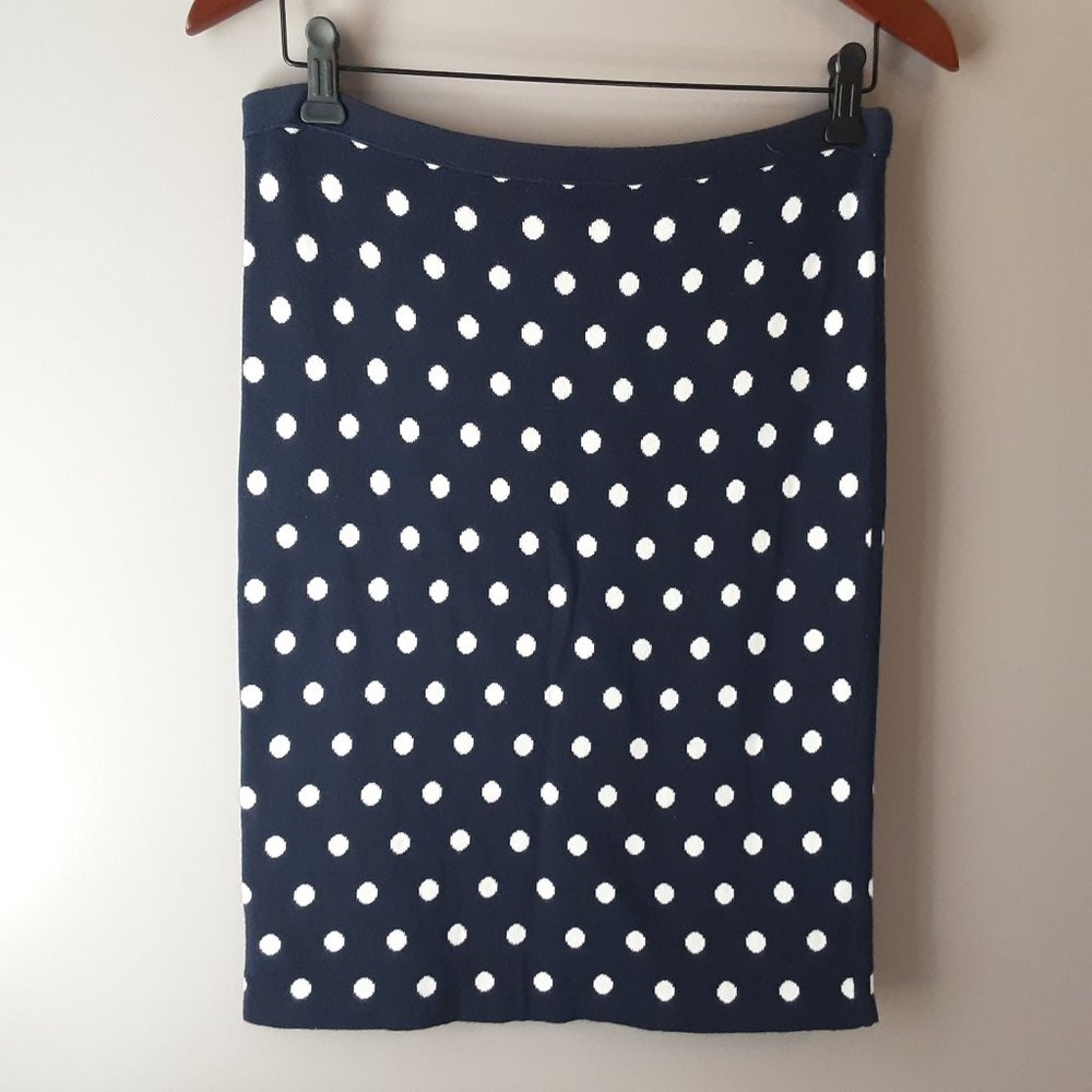 Trisisto Femme Navy White Knit Pencil Skirt | S